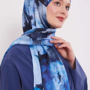 LEVIDOR Indischer Seidenschal mit abstraktem Blumenmuster