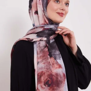 LEVIDOR Indischer Seidenschal mit abstraktem Blumenmuster